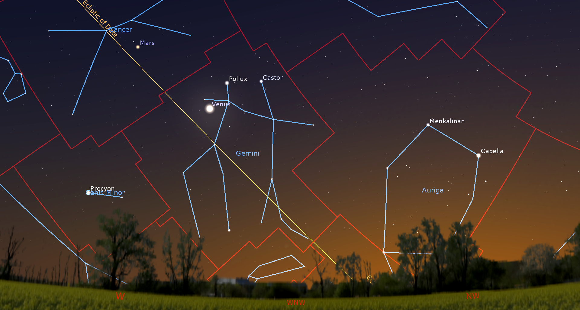 The Waxing Moon Meets Venus in Evening While Morning Planets Dance ...